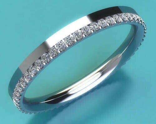 0.75 Ct Round Cut Diamond 925 Sterling Silver Engagement Wedding Eternity Band Ring