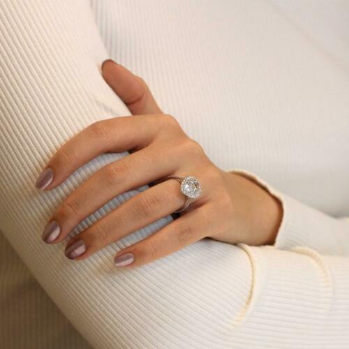 2.25 Ct Pear Cut White Gold Over On 925 Sterling Silver Halo Engagement Ring