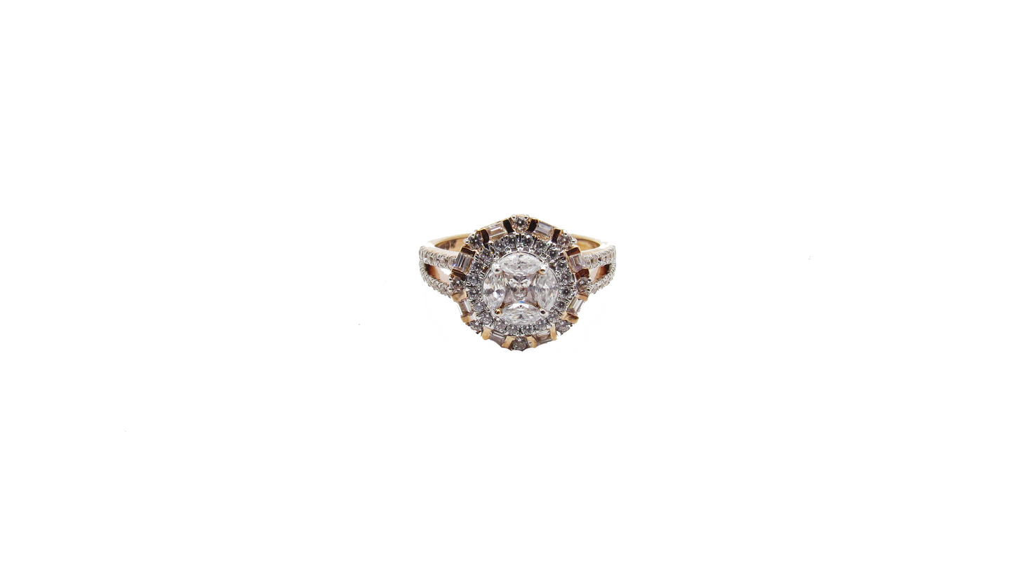 Flower Design Rose Gold Ring