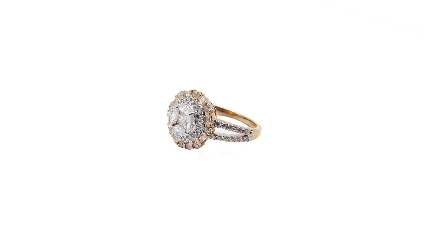 Flower Design Rose Gold Ring