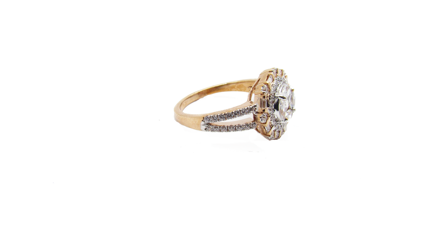 Flower Design Rose Gold Ring