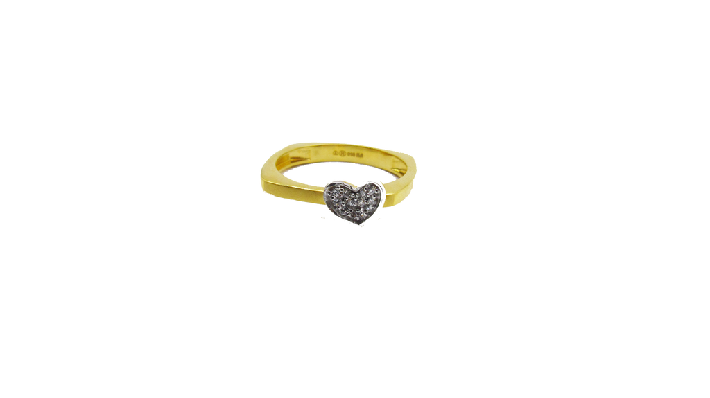 Stone Heart Design Gold Ring 01-10 - SPE Gold,Chennai