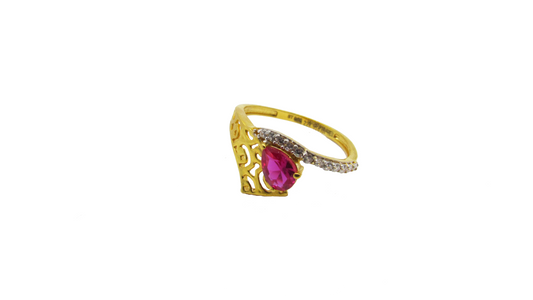 Pink Stone Gold Ring