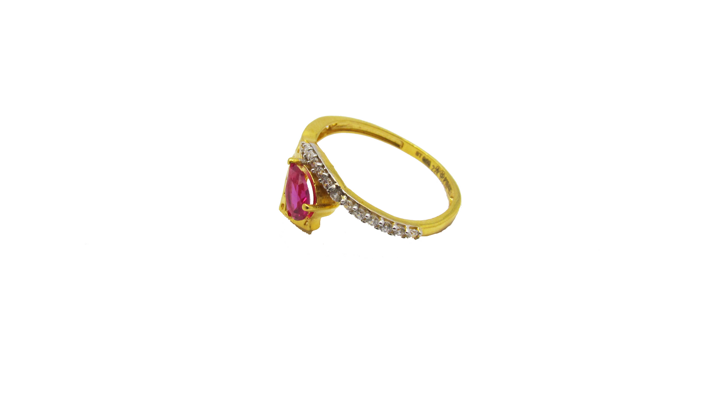 Pink Stone Gold Ring