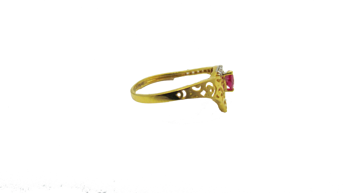 Pink Stone Gold Ring