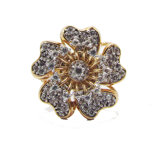 Flower Cut Design Rose Gold Ring