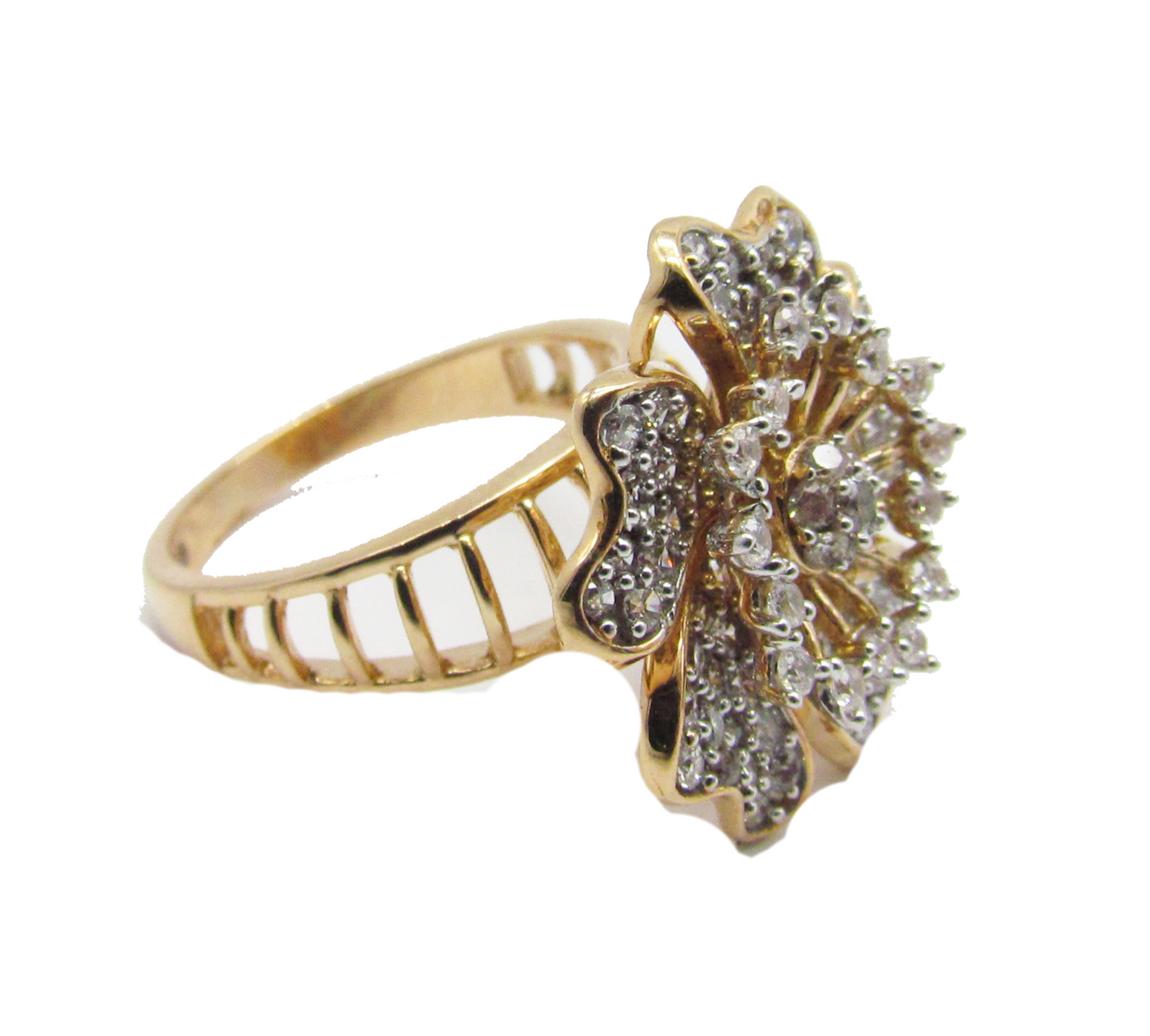Flower Cut Design Rose Gold Ring