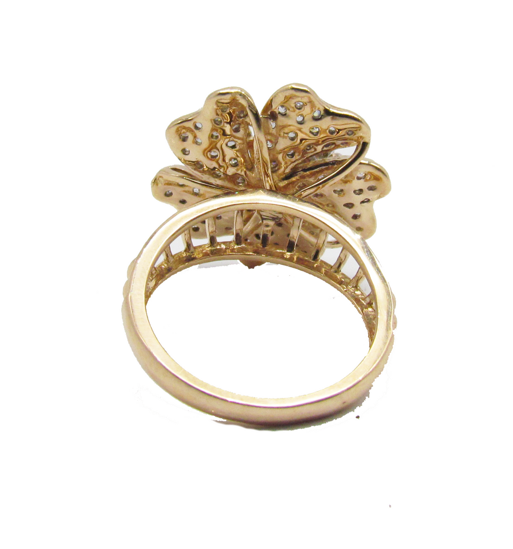 Flower Cut Design Rose Gold Ring