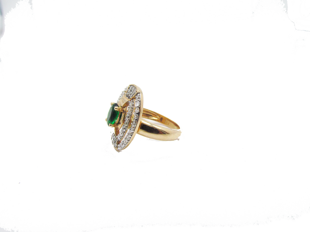 Green Stone Gold Rings