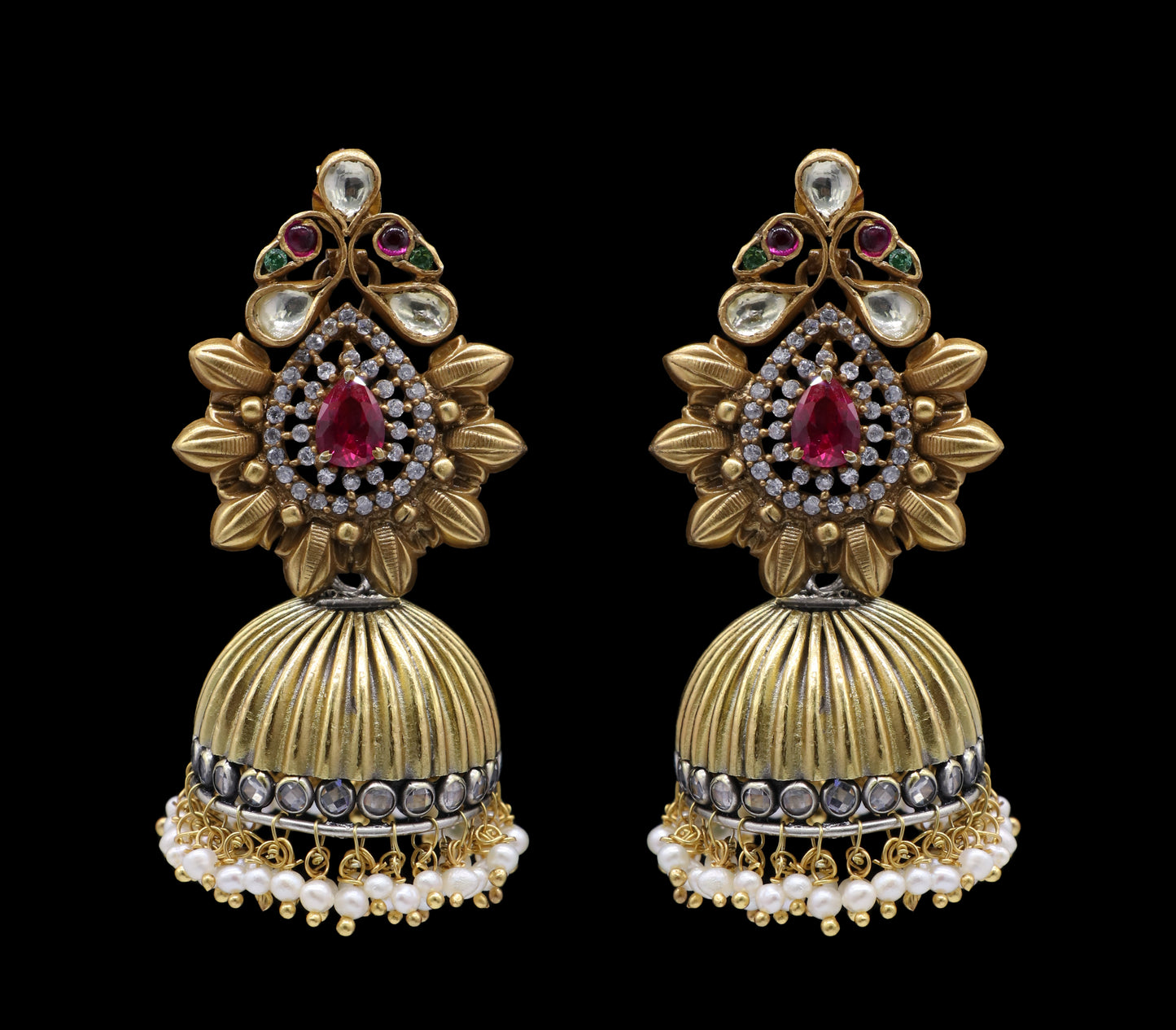 Triveni Sterling Silver Jhumka