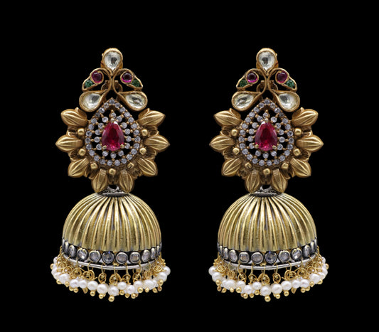 Triveni Sterling Silver Jhumka