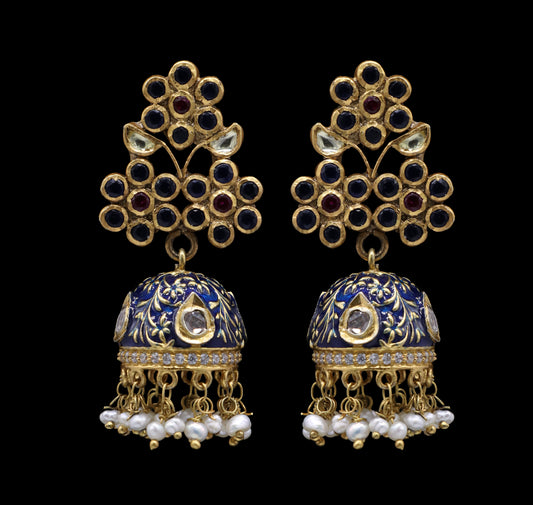 Triveni Sterling Silver Jhumka
