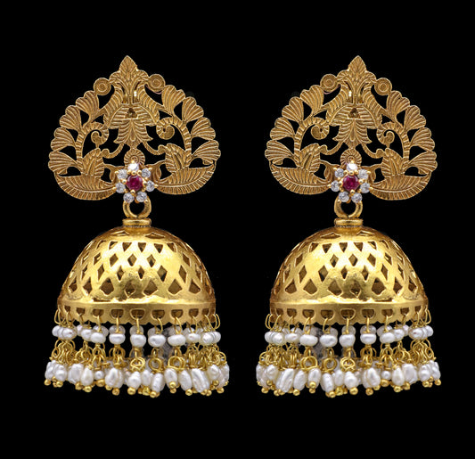Triveni Sterling Silver Jhumka