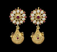 Gold Finish Handcrafted Sterling Silver Triveni Collection  Earring