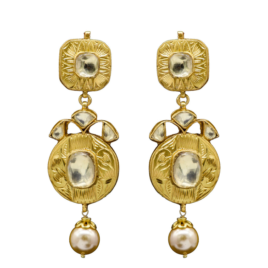 Dazzling Dangles Inlaid Rhinestone Pearl Gold Stud Earrings Women  Personality Fashion Unique Design Earrings Wedding Jewelry Birthday Gift