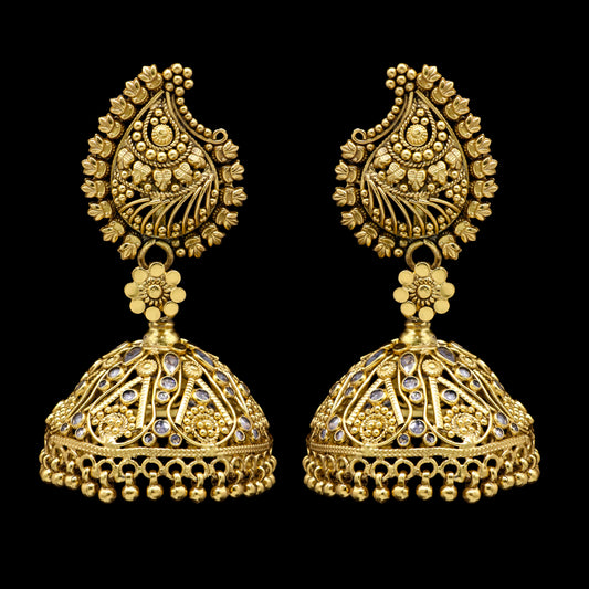 Triveni Sterling Silver Jhumka
