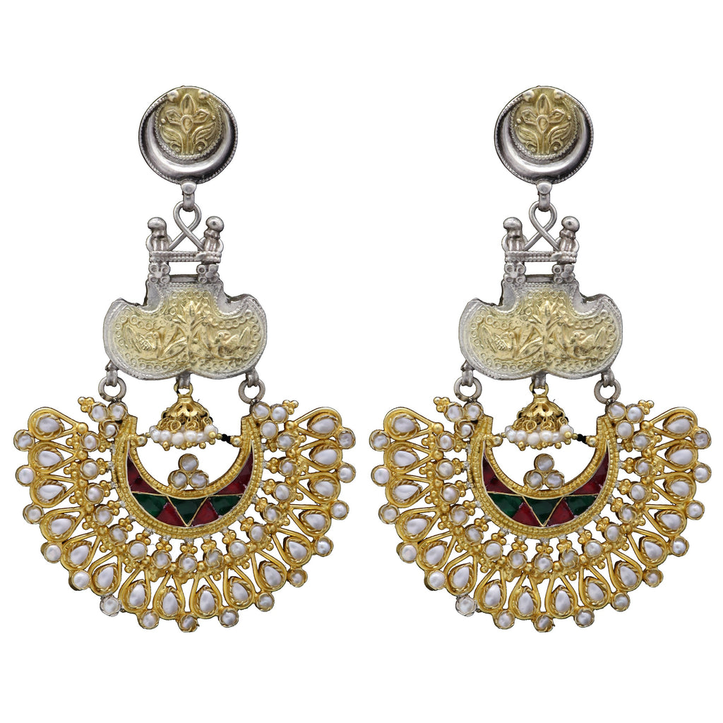 Triveni Sterling Silver Bridal Hanging Earring