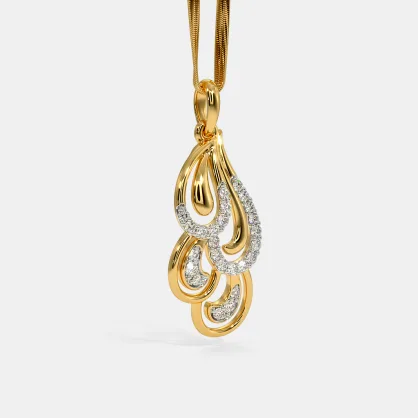 0.25 Ct Round Cut Diamond Yellow Gold Over On 925 Sterling Silver Anniversary Gift Pendant