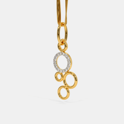 0.25 Ct Round Cut Diamond Yellow Gold Over On 925 Sterling Silver Pendant Gift For Her