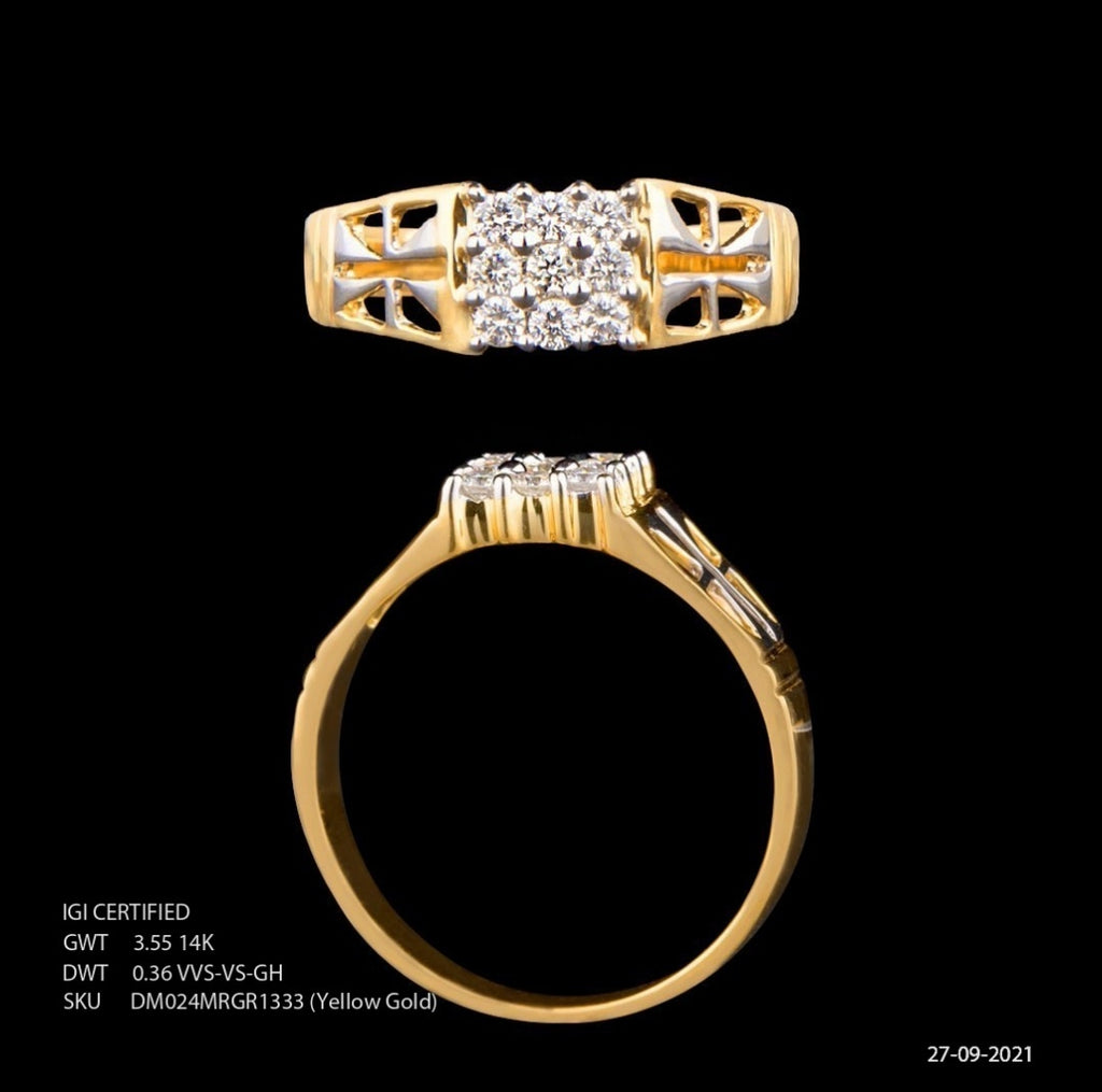 Yellow Gold Diamond Ring For Men
