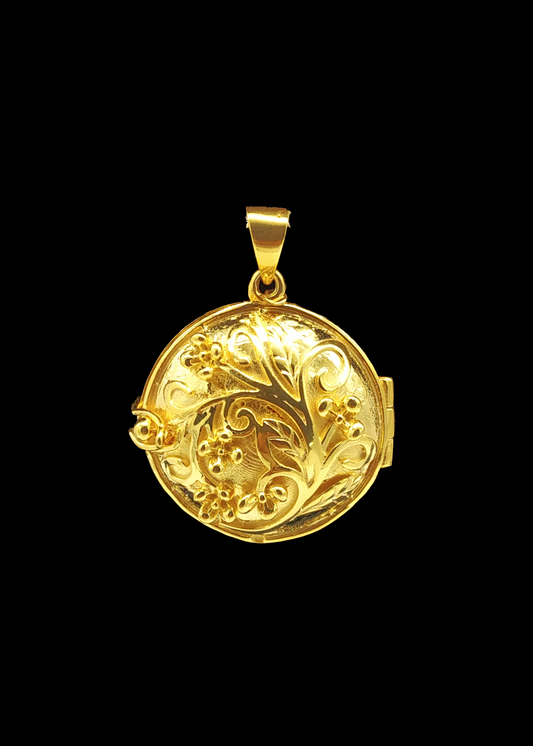 Zevaari USA's C-Shield Virus Protection Pendent in gold in Round Flower Shape In Sterling Silver