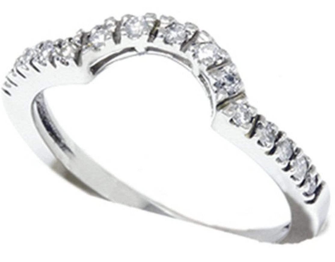 0.25 CT Round Cut Diamond 925 Sterling Silver Wedding Anniversary Ring