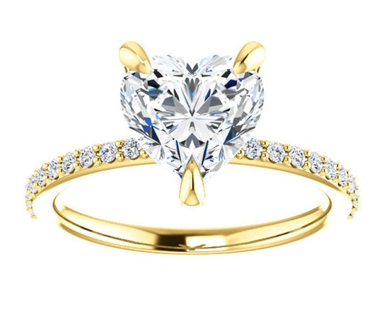 2 CT Heart Cut Diamond 925 Sterling Silver Unisex Anniversary promise Ring