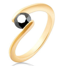 0.75 CT Black Cut Black Cubic Zirconia Diamond 925 Sterling Silver Women Engagement Bypass Ring