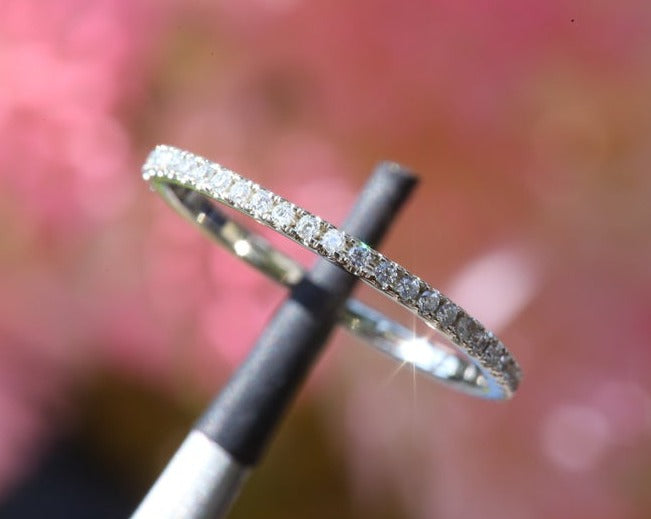 1 CT Round Cut Diamond 925 Sterling Silver Half Eternity Wedding Band Ring