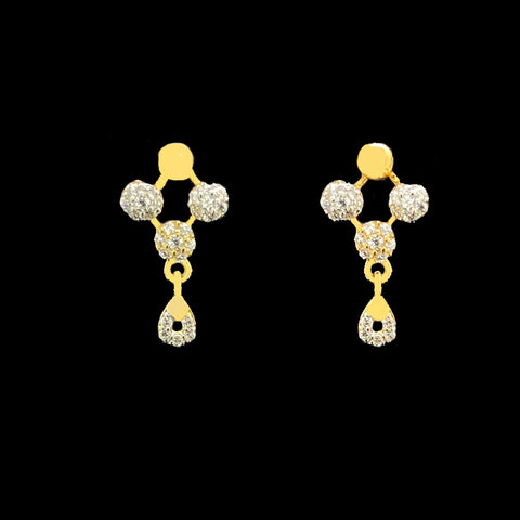 Ethereal 18k Yellow Gold Teardrop Dangle Diamond Earring