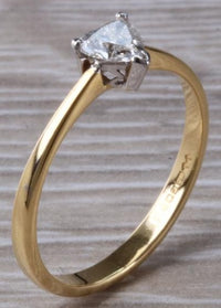 1 CT Heart Cut Diamond Yellow Gold Over 925 Sterling Sliver Women Engagement Solitaire Ring