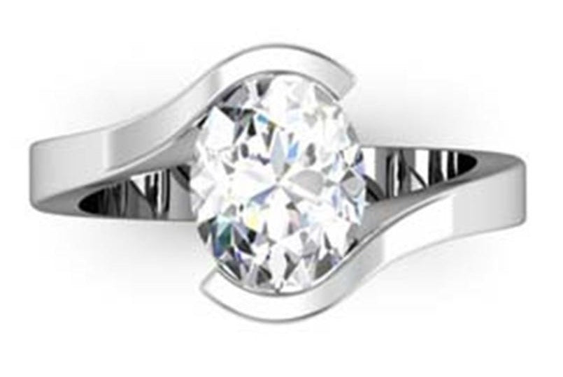 1 CT Oval Cut Diamond 925 Sterling Silver Woman's Engagement Bypass Solitaire Ring