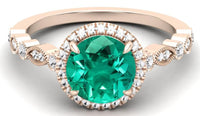 2 CT Round Cut Green Emerald Diamond 925 Sterling Silver Engagement Birthday Ring Gift For Her