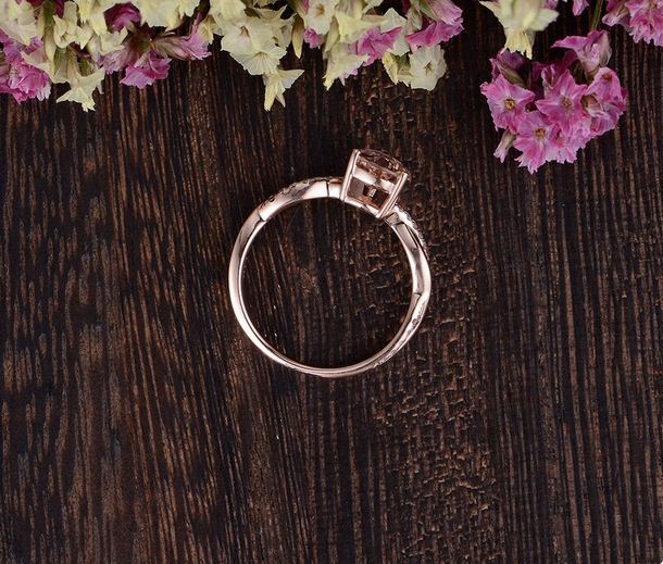 2.50 Ct Pear Cut Morganite & White CZ Infinity Engagement Ring In 925 Sterling Silver