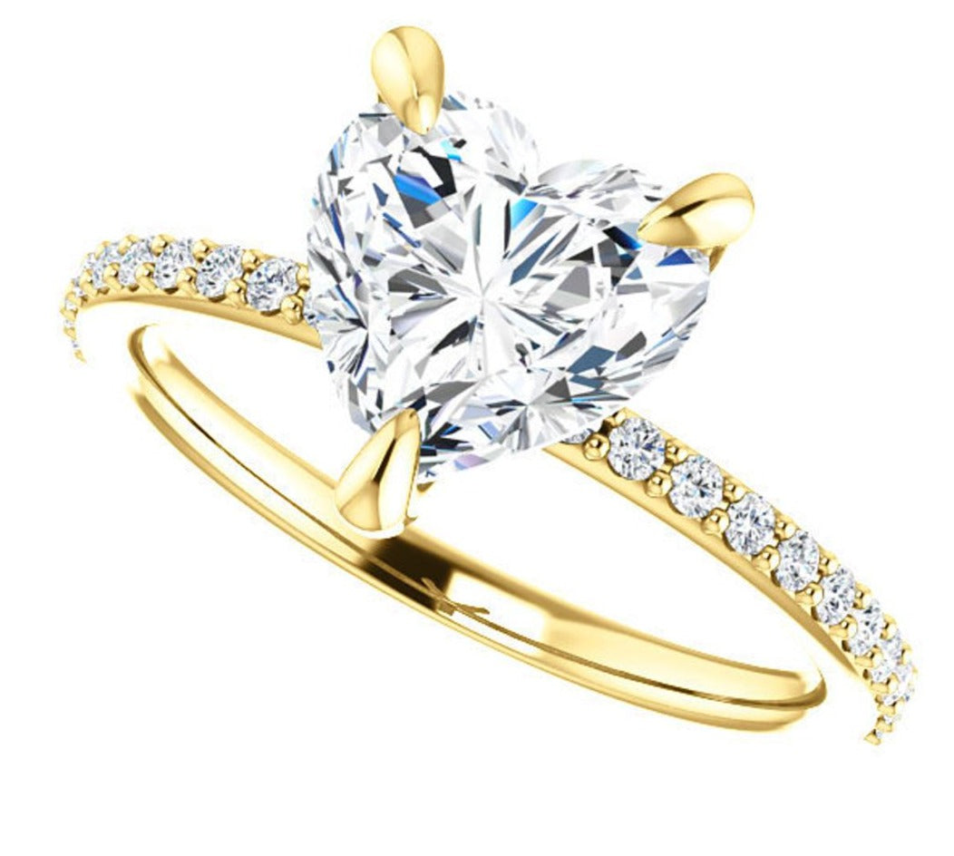 2 CT Heart Cut Diamond 925 Sterling Silver Unisex Anniversary promise Ring