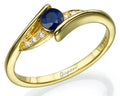 2 CT Round Cut Blue Sapphire Diamond 925 Sterling Silver Bypass Engagement Women Ring