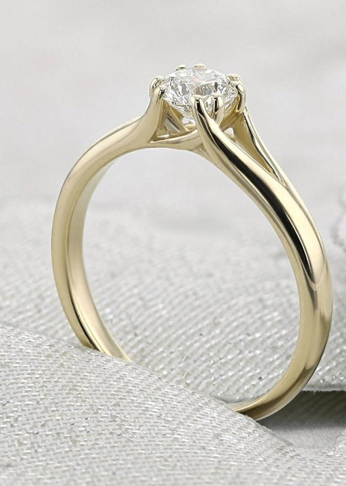1 CT 925 Sterling Silver Round Cut Diamond Engagement Solitaire Ring Gift for Her