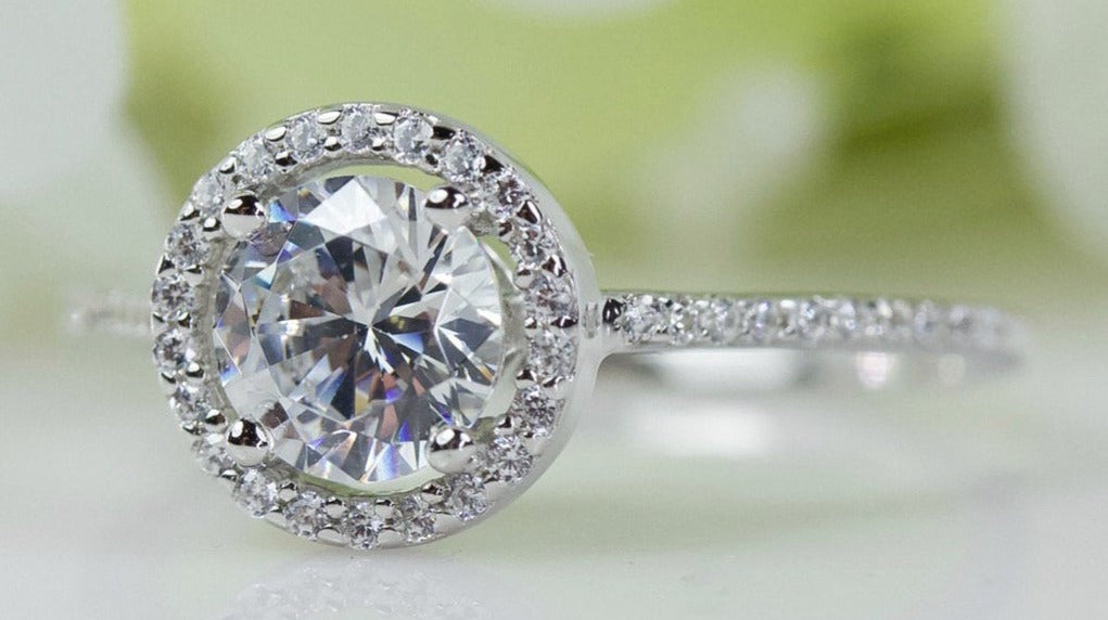 1 CT Round Cut White Cubic Zirconia Diamond 925 Sterling Silver Women Halo Anniversary Ring