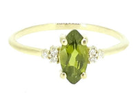 1 CT Marquise Cut Peridot Green Diamond 925 Sterling Silver Unisex Anniversary Promise Ring