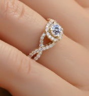 1 CT Round Cut Diamond 925 Sterling Silver Women Engagement Halo Ring