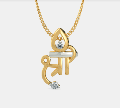 0.25 Ct Round Cut Diamond Two Tone On 925 Sterling Silver Shree Pendant