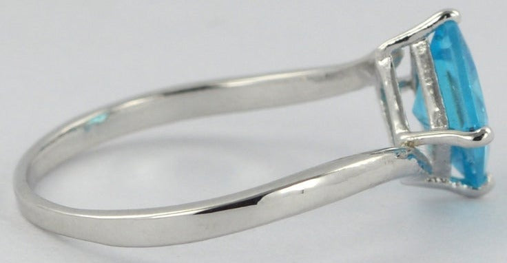 2 CT Princess Cut Blue Topaz Diamond 925 Sterling Sliver Women Solitaire Anniversary Bypass Ring Birthday Gift For - atjewels.in