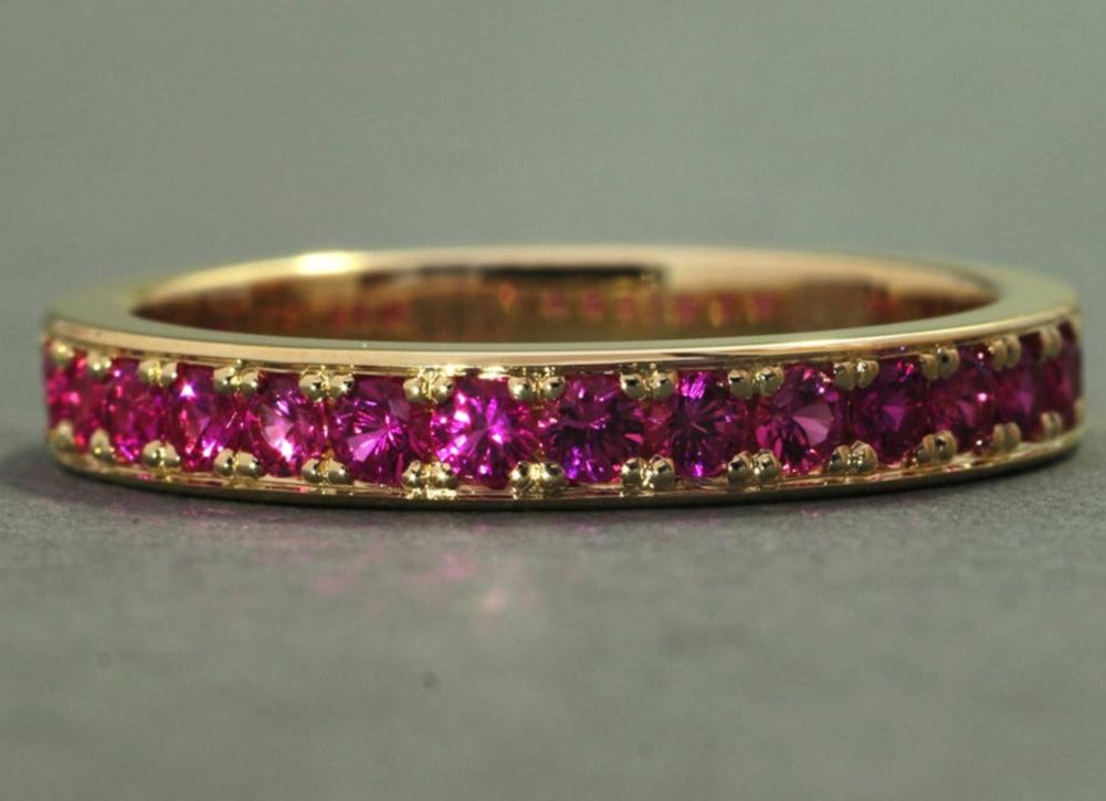 0.75 CT  925 Sterling Silver Red Ruby Round Cut Wedding Engagement Ring