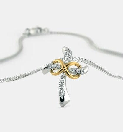 Sterling Silver Infinity Cross Necklace Godchild Gift for Girls – Cherished  Moments Jewelry