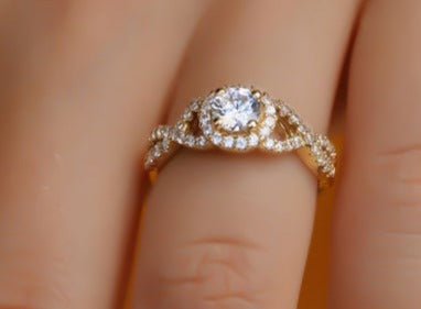 1 CT Round Cut Diamond 925 Sterling Silver Women Engagement Halo Ring
