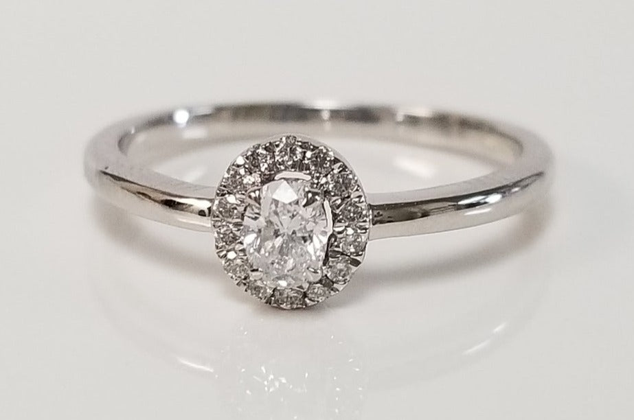 1 CT Oval Cut Diamond 925 Sterling Silver Wedding Promise Halo Ring
