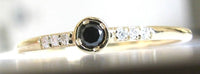 0.10 CT Round Cut Black Cubic Zirconia Diamond 925 Sterling Sliver Women Anniversary Band Ring