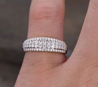 2.00 Ct Round Cut White CZ Eternity Engagement Band Ring 925 Sterling Silver