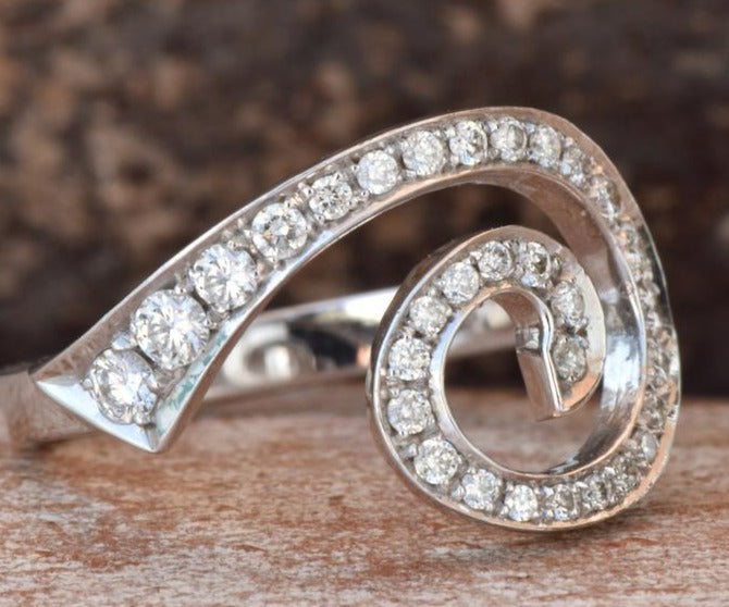 0.30 CT 925 Sterling Silver Round Cut Diamond Anniversary Wedding Ring