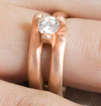 0.25 CT Round Cut Diamond 925 Sterling Silver Rose Gold Over Unique Engagement Ring